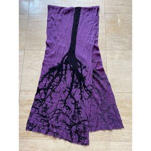 Sayami 100% cashmere Purple Tree Silhouette Scarf Winter Dark Alternative 74x16"